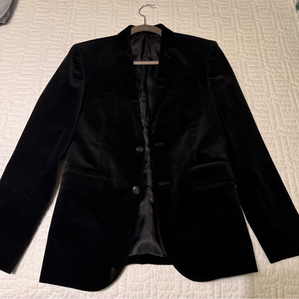 JCrew CREWCUTS Boys Size 16 BLACK Velvet Blazer